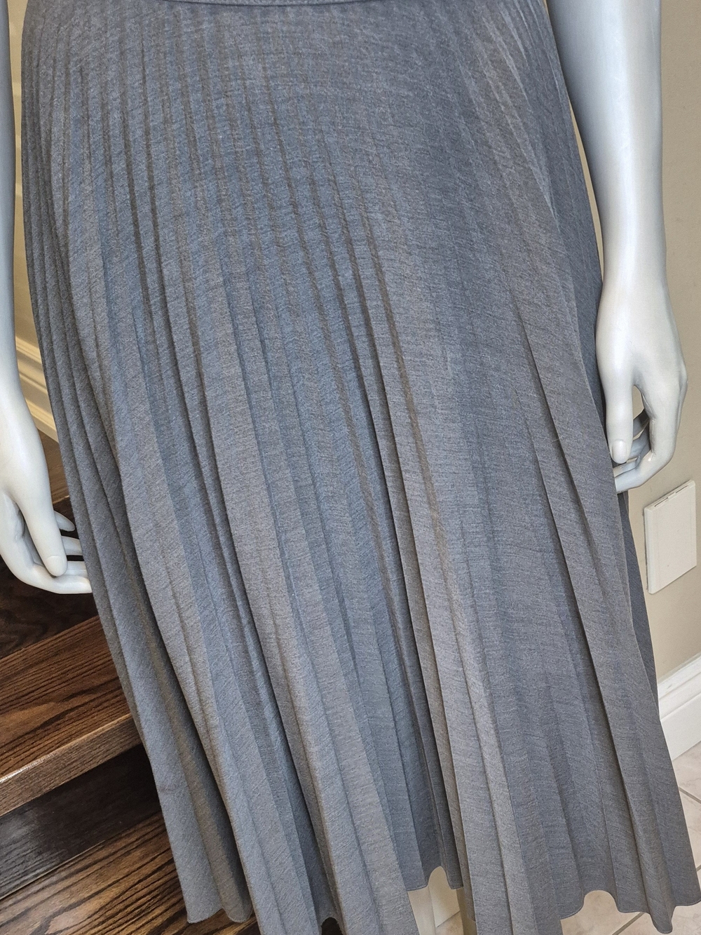 Classic Charcoal Pleated Midi Skirt - Picture 8 of 12